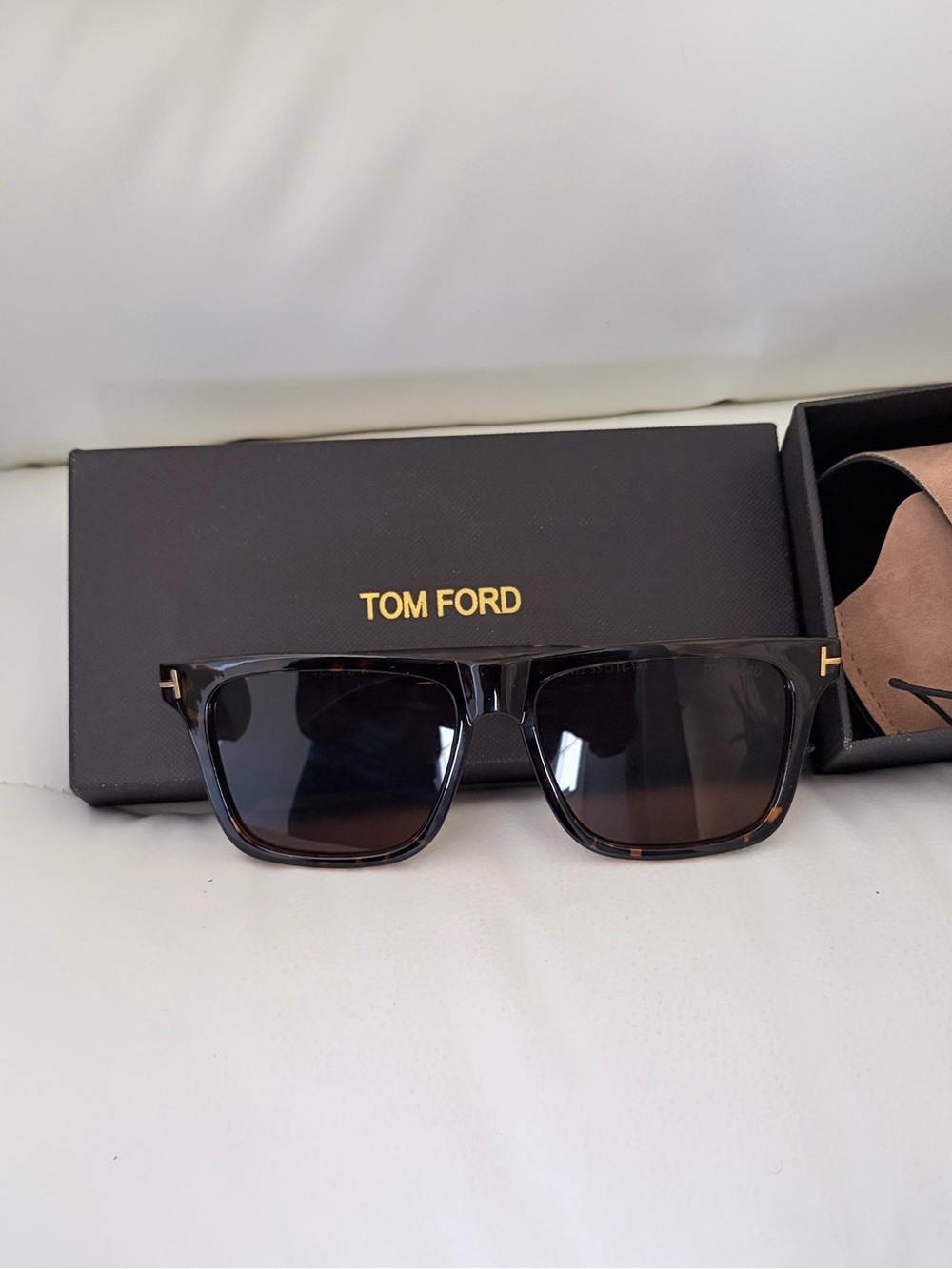 Tom Ford Tortoiseshell Frame Sunglasses with Gold Accents